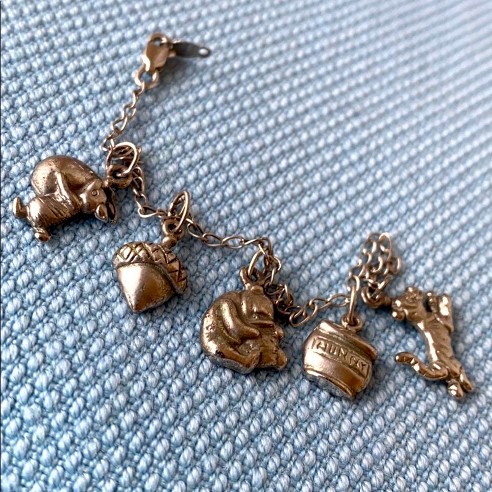 5 Van Dell Disney silver charms Tigger Piglet Pooh